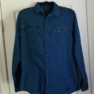 INC greenish blue medium casual dress shirt.